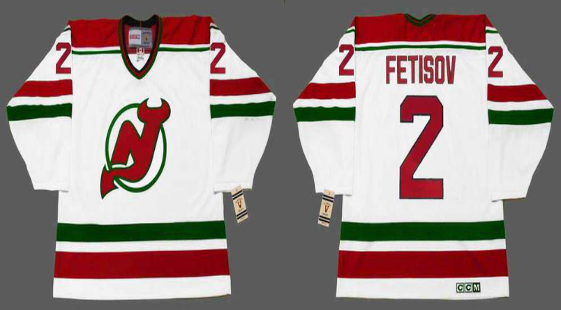 2019 Men New Jersey Devils #2 Fetisov white CCM NHL jerseys